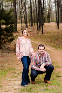 georgia engagement session in field at sunset