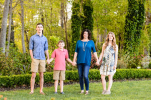 Family photography session garden