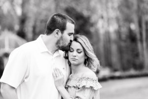 black and white engagement session at trypheans garden wedding venue